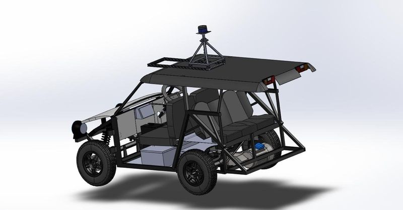 Vehicle CAD with the sensor mast.